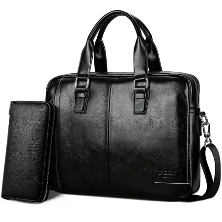 Elegant big leather shoulder bagTassen