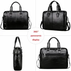 Elegant big leather shoulder bagTassen