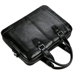 Elegant big leather shoulder bagTassen
