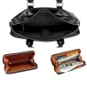 Elegant big leather shoulder bagTassen