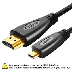 HDMI 3D 1080P plaqué or à micro HDMI - D type mâle à HDMI mâle - câble