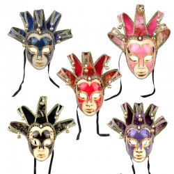 Vintage Jolly Joker - Venetian full face mask for masquerade & halloweenPlaten & Borden