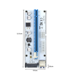 3 in 1 Molex 4Pin SATA 6PIN PCI Express PCIE PCI-E Riser Card 008s 1x to 16x USB 3.0 For Mining Bitcoin MinerKabels