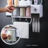 Porte brosse à dents & distributeur de squeezer dentifrice - set