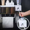 Porte brosse à dents & distributeur de squeezer dentifrice - set