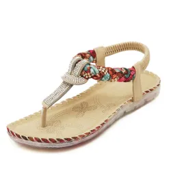 Sandales plats occasionnels avec strass