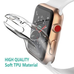 Étui de protection HD TPU ultra mince pour Apple Watch 1-2-3-4-5 - 38mm - 40mm - 42mm - 44mm