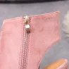 Casual stijlvolle suede sandalen laarzen met open teen en hakLaarzen