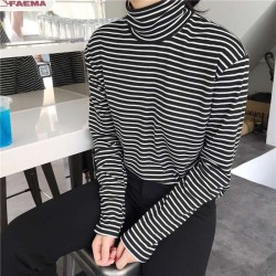 Casual - long sleeve sweater - striped turtleneckHoodies & Jumpers