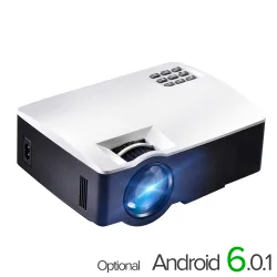 AUN LED Proyector AKEY1/Plus for Home Theater, 1800 Lumens, Support Full HD Mini projector (Optional Android 6 Support 4K Vid...