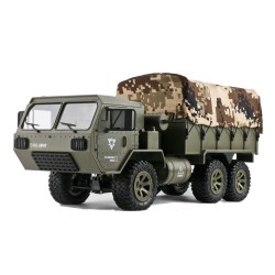 FY004A 1/16 2.4G 6WD RC voiture - contrôle proportionnel - US Army military truck with 2 batteries - RTR Model