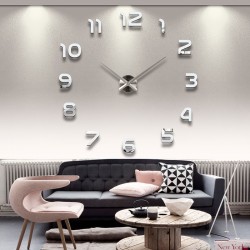 3D wall clock - acrylic mirror stickerClocks