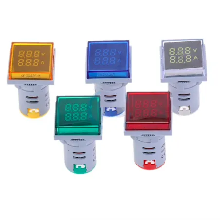 AC 60-500V 0-100A - LED voltmeter square digital dual display - voltage gauge - measurement meterDiagnosis
