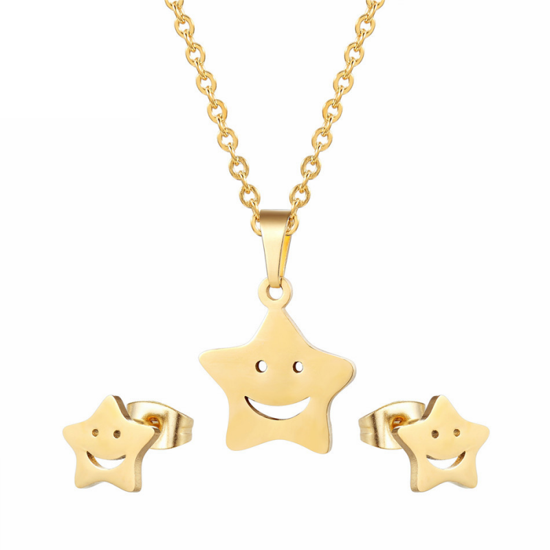 Gold & silver earrings & necklace - jewellery setJewellery Sets