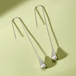 Boucles d'oreilles longues en acier inoxydable