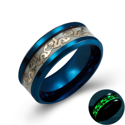 Dragon lumineux - anneau en acier inoxydable