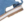 Blue Black Denim Cross Tied Knee High Gladiator SandalsSandalen