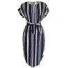 Summer women batwing short sleeve striped beach dressJurken