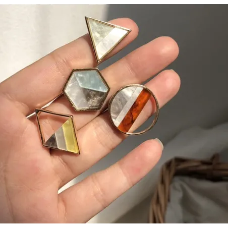 Boucles d'oreilles en acrylique géométrique