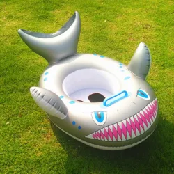Cartoon shark inflatable baby swimming circle seatZwemmen