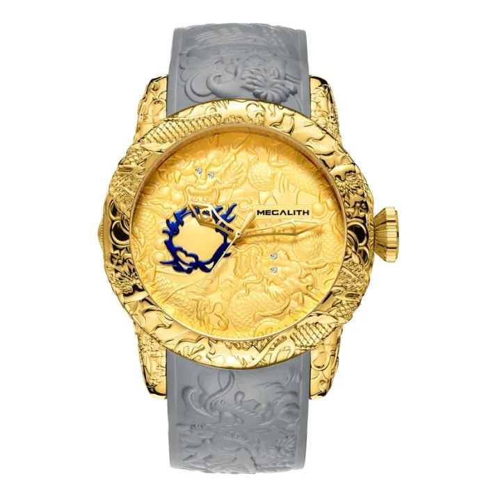 Luxury waterproof watch with dragon sculptureHorloges