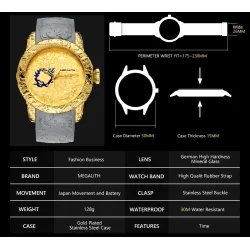 Luxury waterproof watch with dragon sculptureHorloges