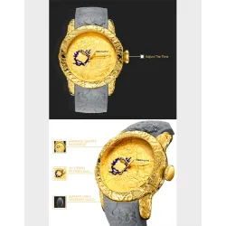 Luxury waterproof watch with dragon sculptureHorloges