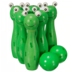 Wooden bowling with balls with animal shape - toy