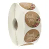 Thank you - ronde stickers - natuurlijk kraftpapier - 500/1000 stuksLijmen & plakbanden