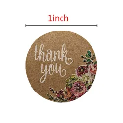 Thank you - ronde stickers - natuurlijk kraftpapier - 500/1000 stuksLijmen & plakbanden
