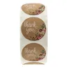 Thank you - ronde stickers - natuurlijk kraftpapier - 500/1000 stuksLijmen & plakbanden