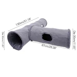 Foldable pets suede tunnel avec bille & structure en acier