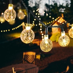 Boules de cristal LED solaire - lumières de Noël imperméables