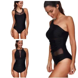 Maillot de bain en maille d'une pièce avec poussée
