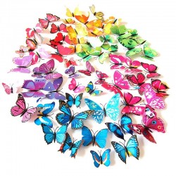 3D vlinders muurstickers - koelkast magneten - 12 stuksMuurstickers