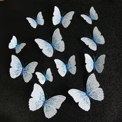 papillon 3D - sticker mural avec aimant 12 pièces