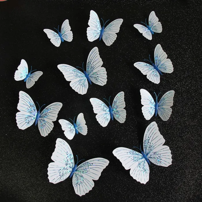 papillon 3D - sticker mural avec aimant 12 pièces