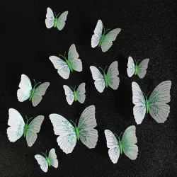 papillon 3D - sticker mural avec aimant 12 pièces