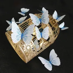 papillon 3D - sticker mural avec aimant 12 pièces