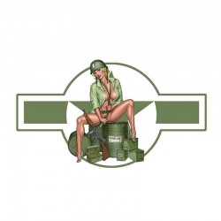 US army girl - car & moto vinyl sticker - waterproof 13 * 7.4cm