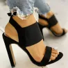 High heel sandals - pumps with ankle buckle & elastic rubberSandals