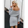 Robe tricotée hors-épaule - pull-over