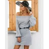 Off-shoulder knitted dress - loose sweaterJurken