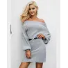 Robe tricotée hors-épaule - pull-over