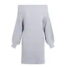 Robe tricotée hors-épaule - pull-over
