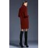 Pull tricoté long avec col rond - robe d'hiver