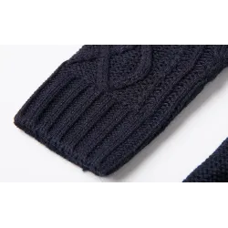 Pull tricoté long avec col rond - robe d'hiver