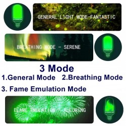 3W 5W 9W - E27 E26 E14 E12 Led 85-265V - ampoule avec effet feu - vert