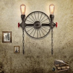 Iron wheel - retro wall lampWandlampen