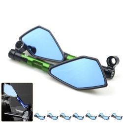 Motorcycle aluminum rear view mirrors with blue glass for Kawasaki Z900 Z900RS Z800 Z1000Spiegels